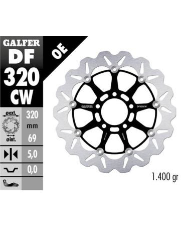 Disco GALFER Wave Flotante Completo (C DF320CW | Motoauto