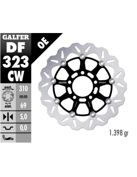 Disco GALFER Wave Flotante Completo (C DF323CW | Motoauto