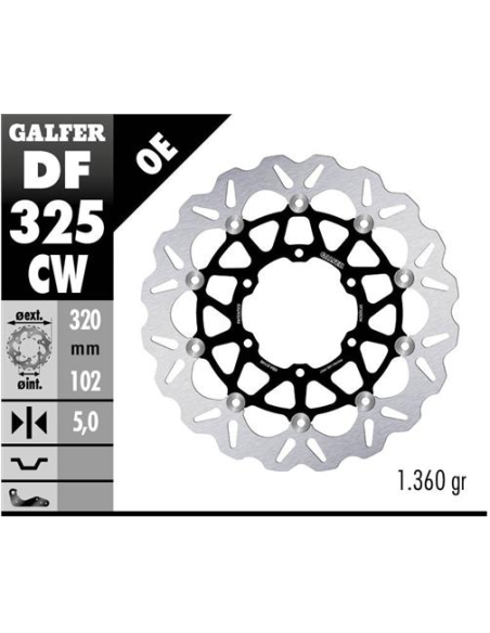 Disco GALFER Wave Flotante Completo (C DF325CW | Motoauto
