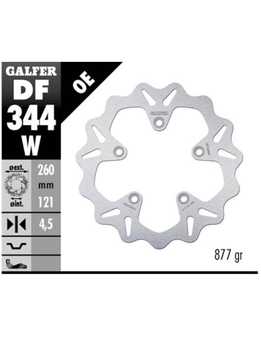 Disco GALFER Wave Fijo 260x4.5mm DF344W | Motoauto