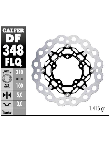 Disco GALFER Flotante Qubic (C. Acero) DF348FLQ | Motoauto