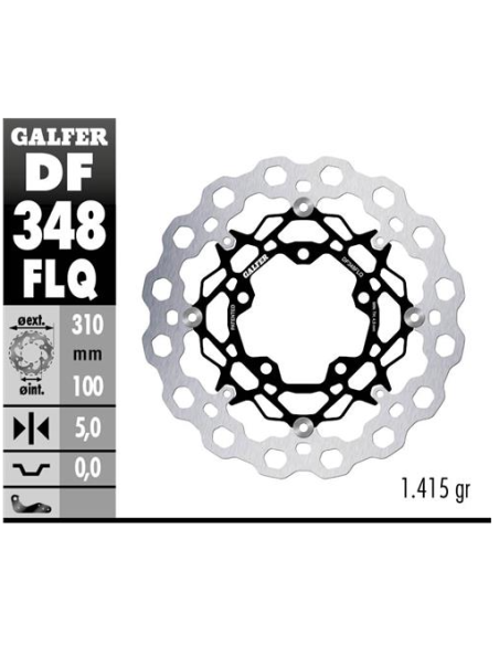 Disco GALFER Flotante Qubic (C. Acero) DF348FLQ | Motoauto