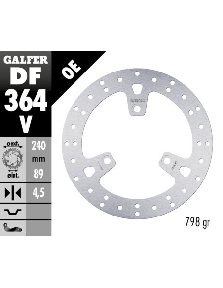 Disco de freno Galfer fijo 240X4.5MM DF364V | Motoauto