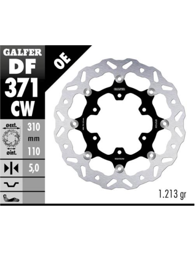 Disco GALFER Wave Flotante Completo (C DF371CW | Motoauto