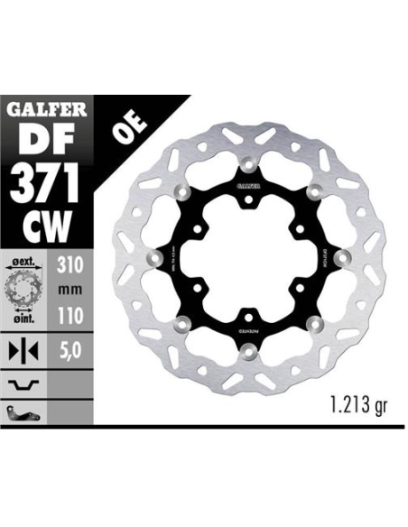 Disco GALFER Wave Flotante Completo (C DF371CW | Motoauto