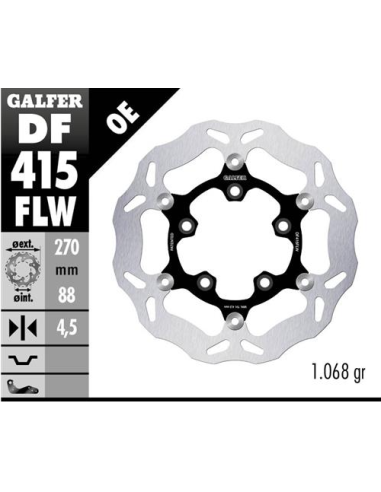 Disco GALFER Wave Flotante (C. Acero) DF415FLW | Motoauto