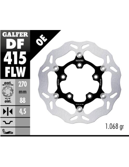 Disco GALFER Wave Flotante (C. Acero) DF415FLW | Motoauto
