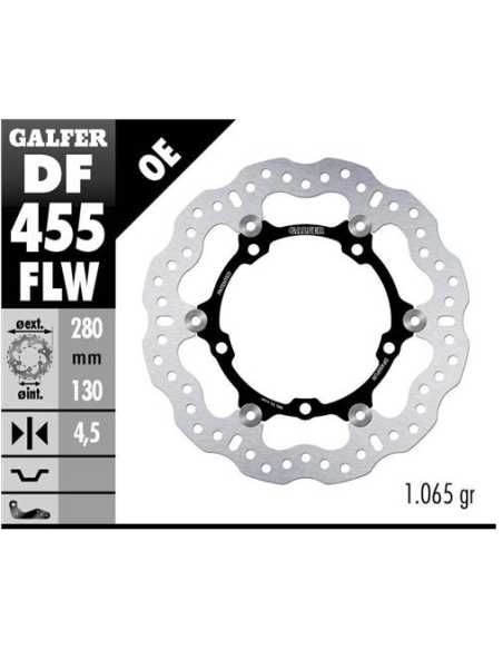 Disco GALFER Wave Flotante (C. Acero) DF455FLW | Motoauto
