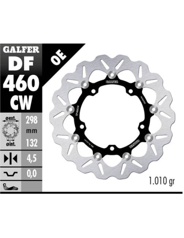 Disco GALFER Wave Flotante (C. Alu.) DF460CW | Motoauto