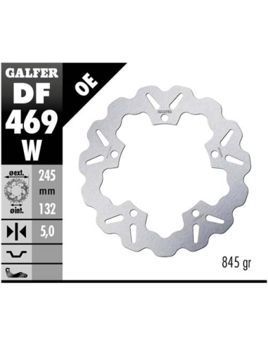 Disco GALFER Wave Fijo 245x5mm DF469W | Motoauto