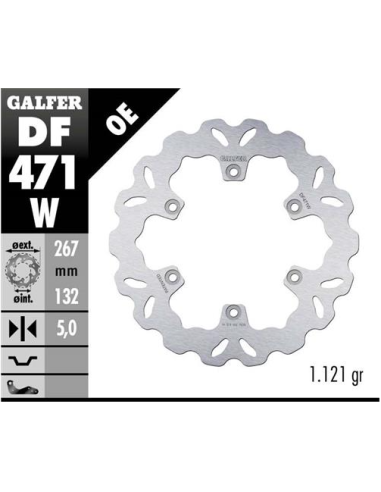 Disco GALFER Wave Fijo 267x5mm DF471W | Motoauto