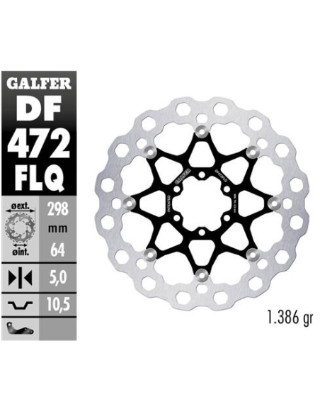 Disco GALFER Flotante Qubic (C. Acero) DF472FLQ | Motoauto