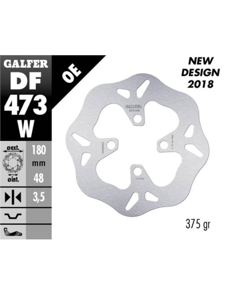 Disco GALFER Wave Fijo 180x3.5mm DF473W | Motoauto