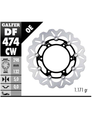 Disco GALFER Wave Flotante Completo (C DF474CW | Motoauto