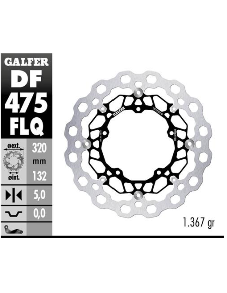 Disco GALFER Flotante Qubic (C. Acero) DF475FLQ | Motoauto
