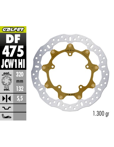 Disco de freno W Floatech 320X5,5mm DF475JCW1HI | Motoauto