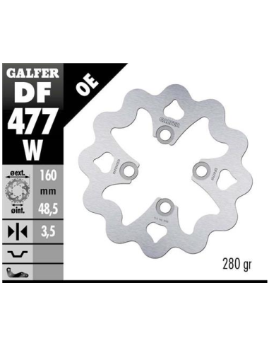 Disco GALFER Wave Fijo 160x3.5mm DF477W | Motoauto