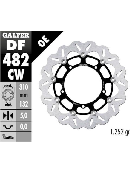 Disco GALFER Wave Flotante Completo (C DF482CW | Motoauto