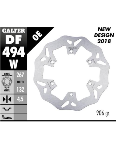Disco GALFER Wave Fijo 267x4.5mm DF494W | Motoauto