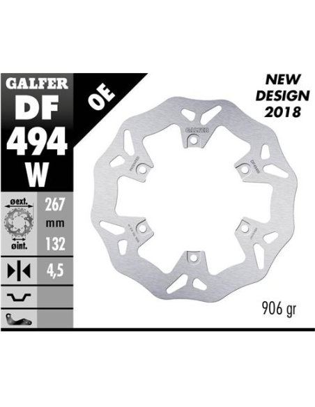 Disco GALFER Wave Fijo 267x4.5mm DF494W | Motoauto