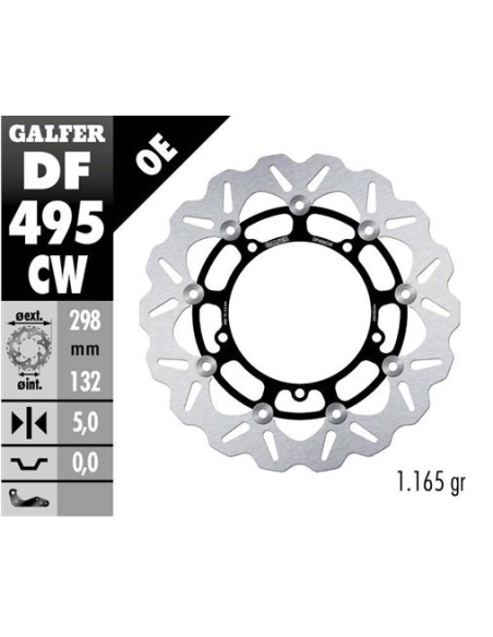 Disco GALFER Wave Flotante Completo (C DF495CW | Motoauto