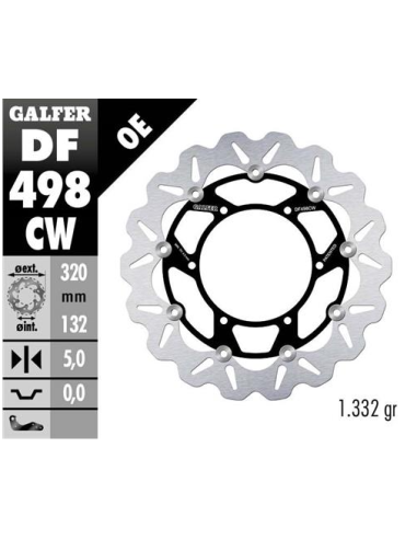 Disco GALFER Wave Flotante Completo (C DF498CW | Motoauto