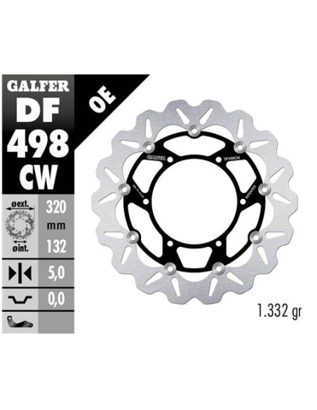 Disco GALFER Wave Flotante Completo (C DF498CW | Motoauto