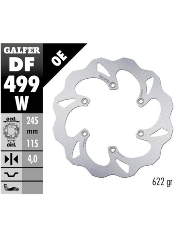 Disco GALFER Wave Fijo 245X4mm DF499W | Motoauto