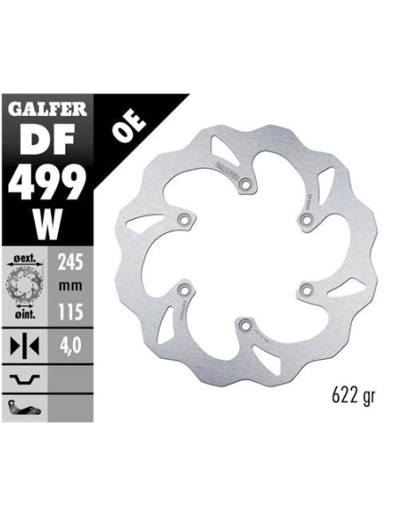 Disco GALFER Wave Fijo 245X4mm DF499W | Motoauto