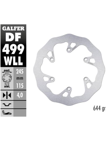 Disco GALFER Wave Fijo Slido 245X4mm DF499WLL | Motoauto