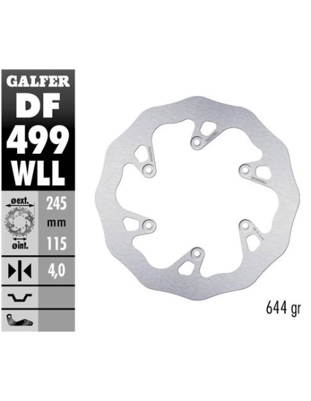 Disco GALFER Wave Fijo Slido 245X4mm DF499WLL | Motoauto