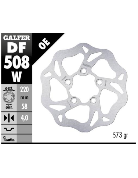 Disco GALFER Wave Fijo 220x4mm DF508W | Motoauto