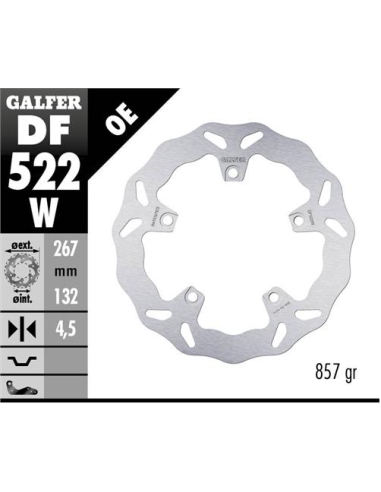 Disco GALFER Wave Fijo 267x4.5mm DF522W | Motoauto