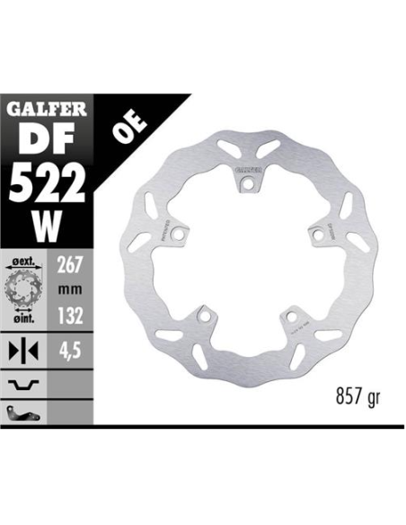 Disco GALFER Wave Fijo 267x4.5mm DF522W | Motoauto
