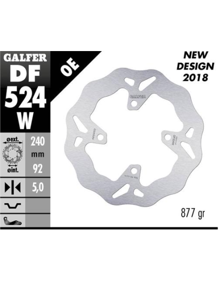 Disco GALFER Wave Fijo 240x5mm DF524W | Motoauto