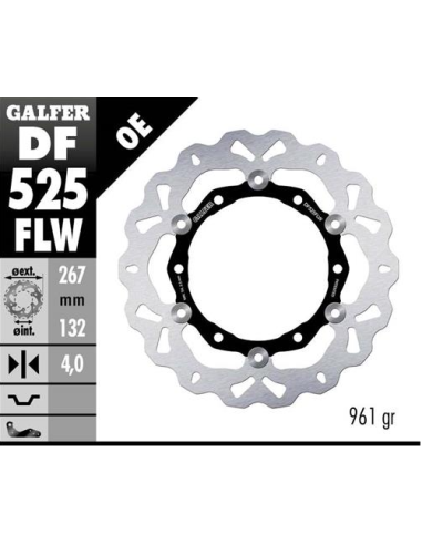 Disco GALFER Wave Flotante (C. Acero) DF525FLW | Motoauto