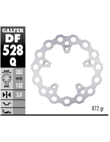 Disco de freno trasero Galfer DF528Q TMAx DF528Q | Motoauto
