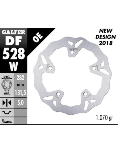 Disco GALFER Wave Fijo 282x5mm DF528W | Motoauto