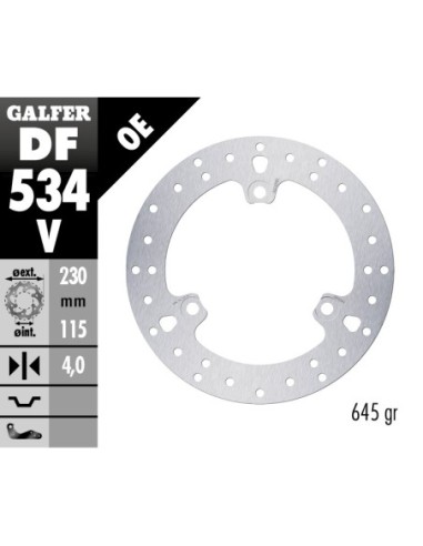 Disco de freno Galfer fijo 230X4MM DF534V | Motoauto