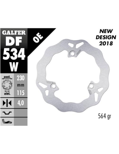Disco GALFER Wave Fijo 230x4mm DF534W | Motoauto