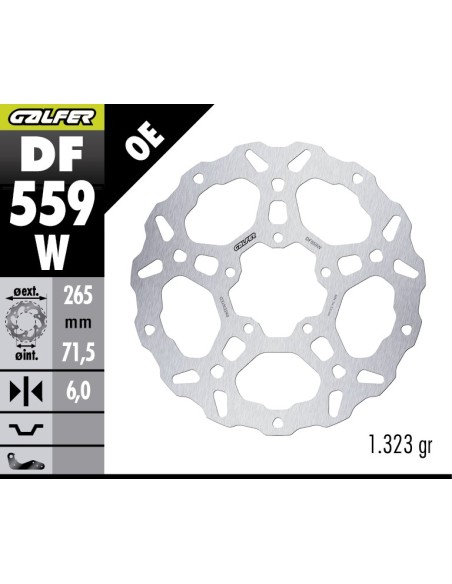 DISC W FIXED 265X6MM DF559W | Motoauto
