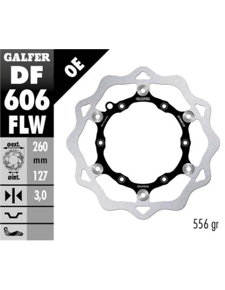 Disco GALFER Wave Flotante (C. Acero) DF606FLW | Motoauto