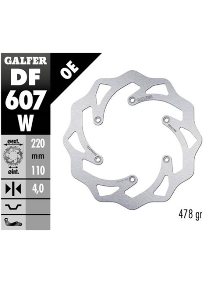 Disco GALFER Wave Fijo 220x4mm DF607W | Motoauto