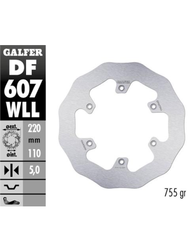 Disco GALFER Wave Fijo Slido 220x5mm DF607WLL | Motoauto
