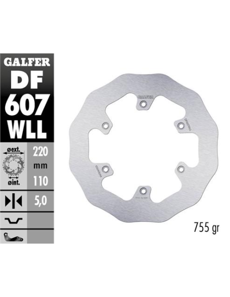 Disco GALFER Wave Fijo Slido 220x5mm DF607WLL | Motoauto