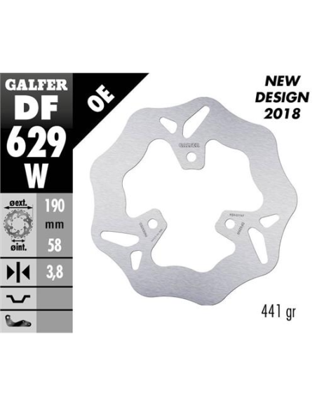 Disco GALFER Wave Fijo 190x3.8mm DF629W | Motoauto