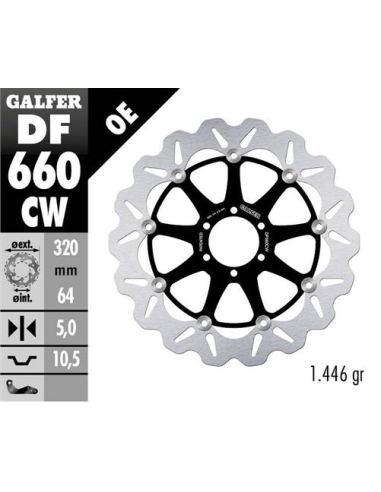 Disco GALFER Wave Flotante Completo (C DF660CW | Motoauto