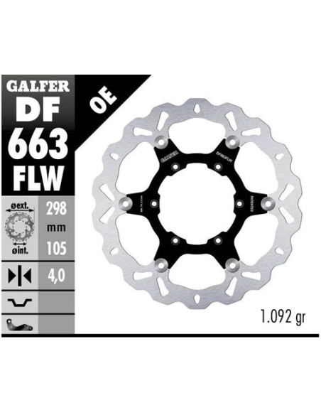 Disco GALFER Wave Flotante (C. Acero) DF663FLW | Motoauto