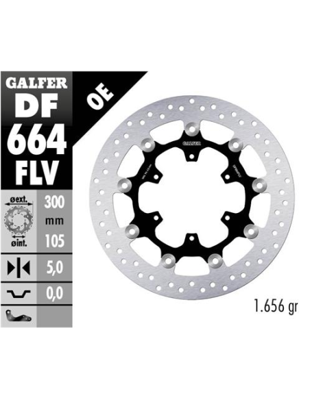 Disco GALFER Round Flotante (C. Acero) DF664FLV | Motoauto