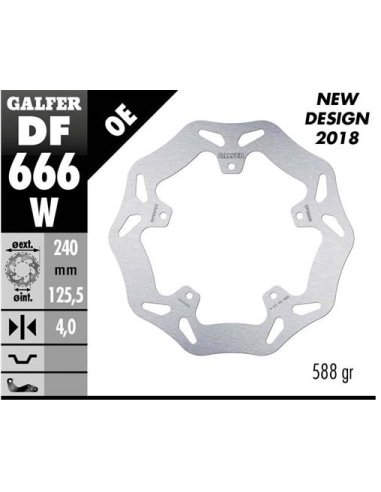 Disco GALFER Wave Fijo 240x4mm DF666W | Motoauto